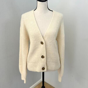 Gap Cozy Button Front Birch Cream Knit Cardigan Sweater - Size XS
